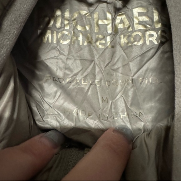 Michael Kors packable down fill puffer coat tan brown - Picture 3 of 10